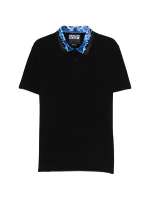 Versace Jeans Couture print-collar polo shirt