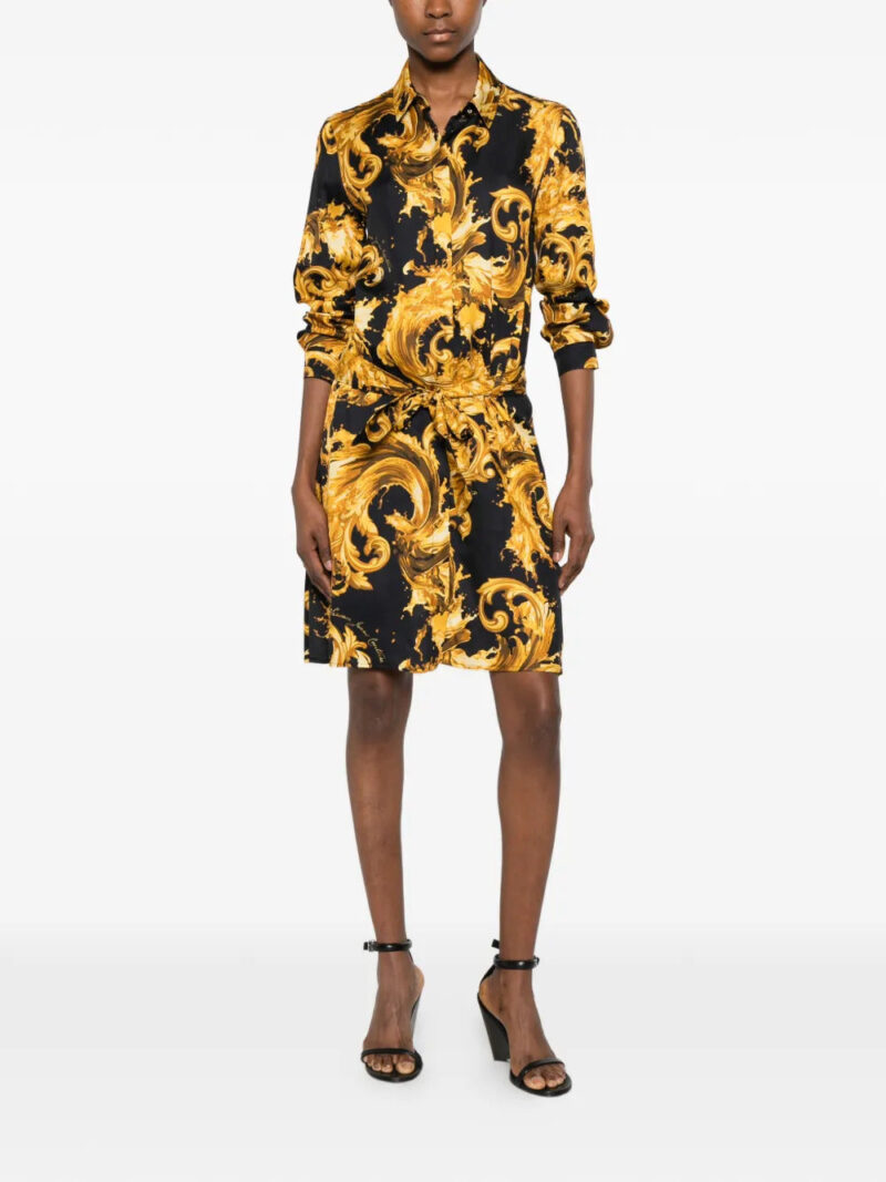 Versace Jeans Couture  belted printed mini dress