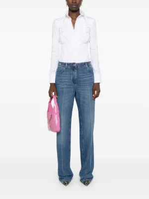 Versace  logo-plaque straight-leg jeans