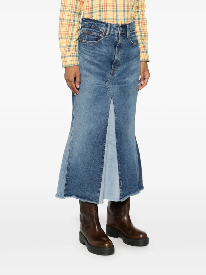 Polo Ralph Lauren patchwork denim maxi skirt