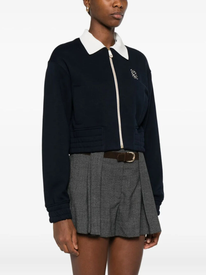 SANDRO embroidered zip-up sweatshirt