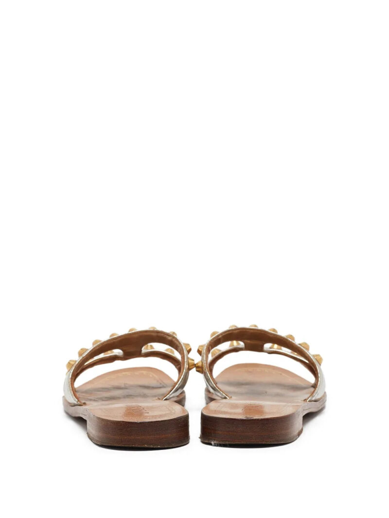Prada    metallic-leather sandals