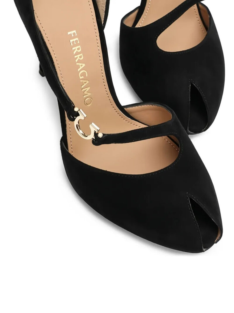Ferragamo  95mm Molly ankle-wrap peep-toe pumps