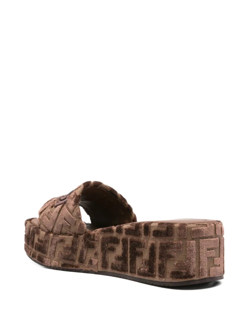 FENDI FF logo platform slides