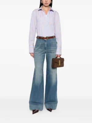 Victoria Beckham striped cotton long-sleeve shirt