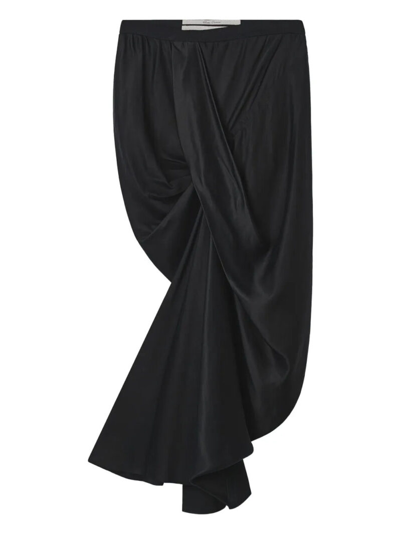 Rick Owens  Seb draped asymmetrical midi skirt