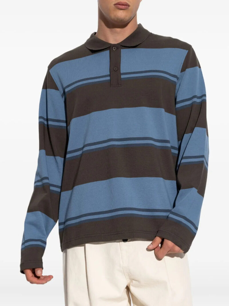 SAMSOE SAMSOE striped long-sleeve polo shirt