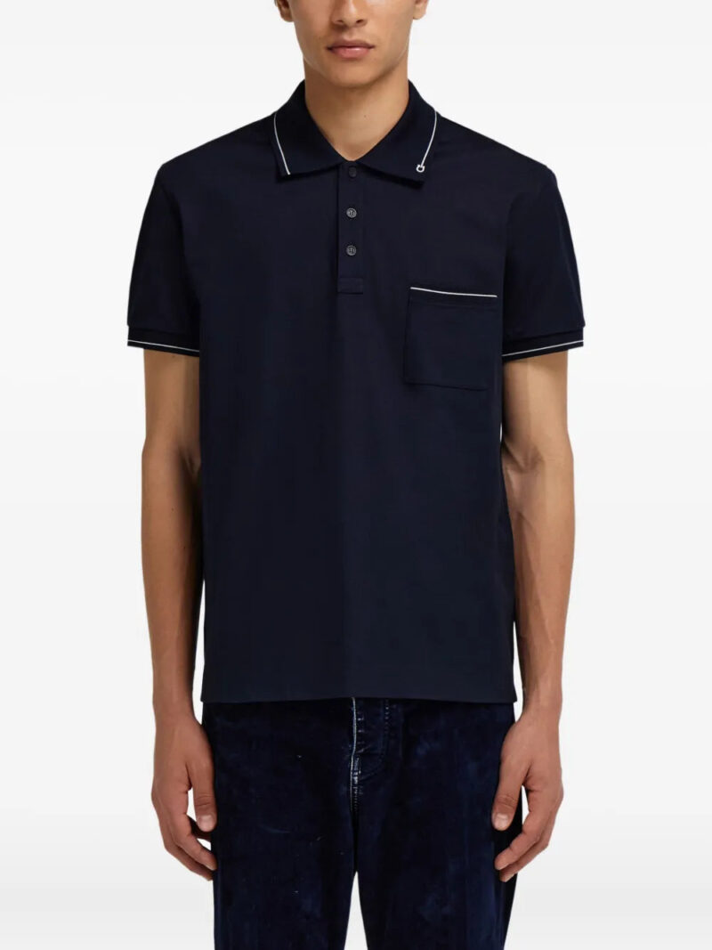 Ferragamo gancini pocket trim polo shirt