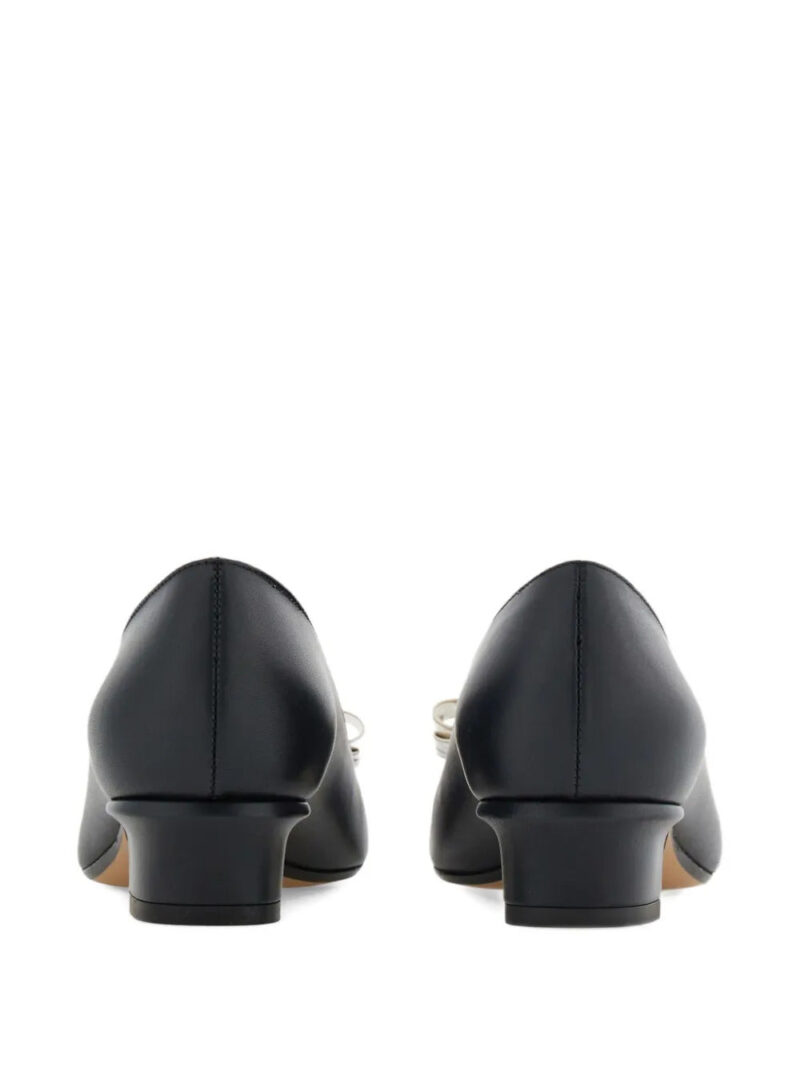 Ferragamo 30mm Vara bow-detail block-heel pumps