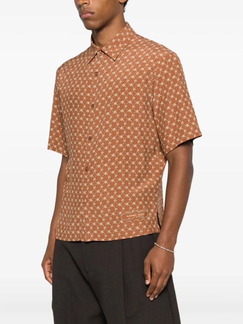 SANDRO  geometric-pattern short-sleeve shirt