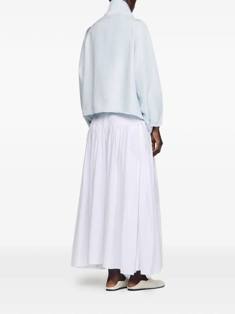 SANDRO logo-embroidery funnel-neck jacket