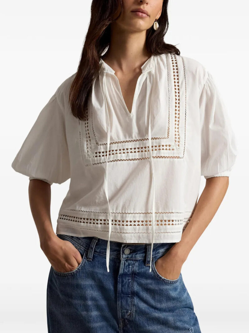 Polo Ralph Lauren tie-neck broderie-anglaise blouse