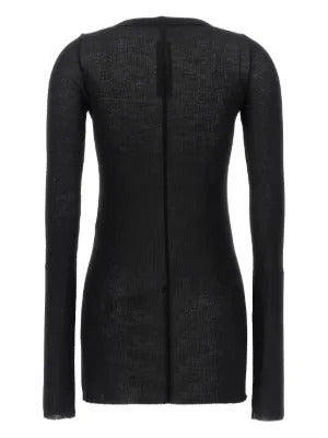 Rick Owens  ribbed raw-cut detail T-shirt