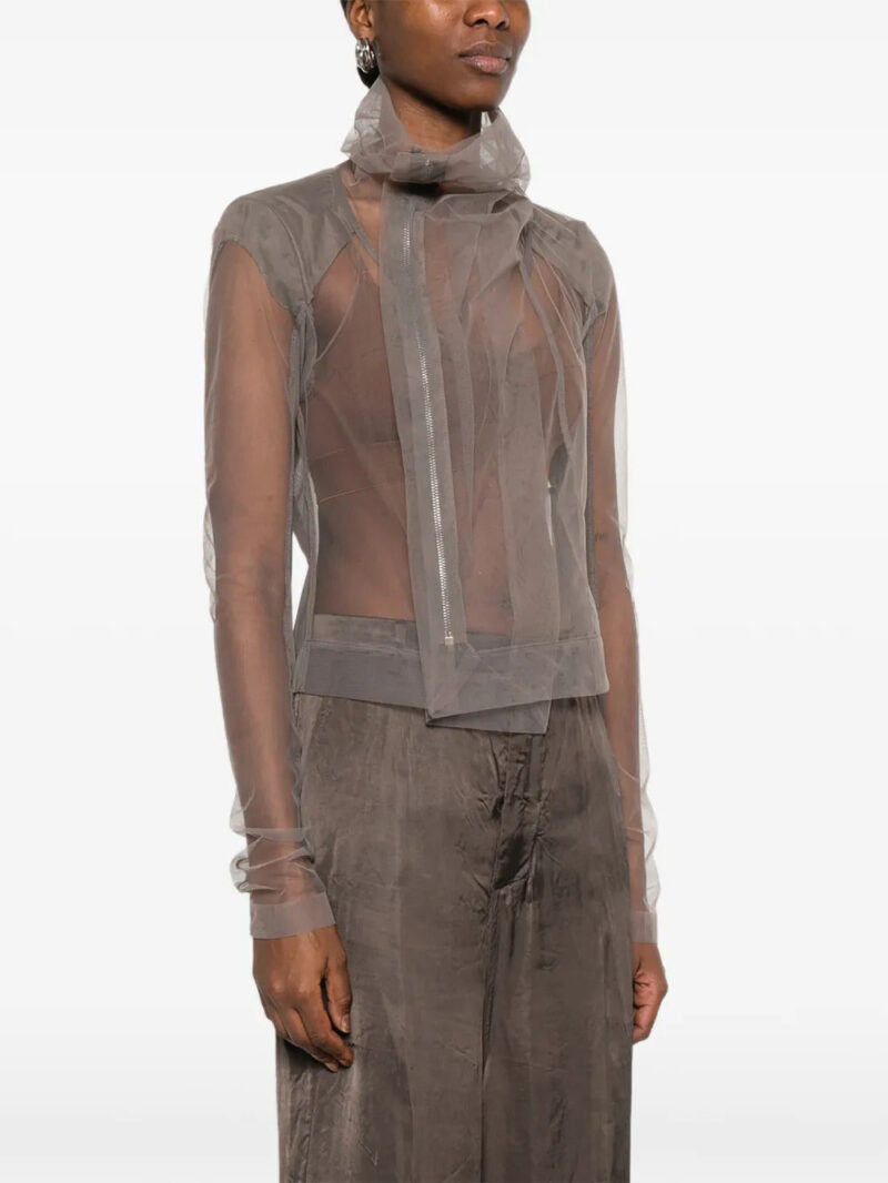 Rick Owens  tulle zip-up blouse