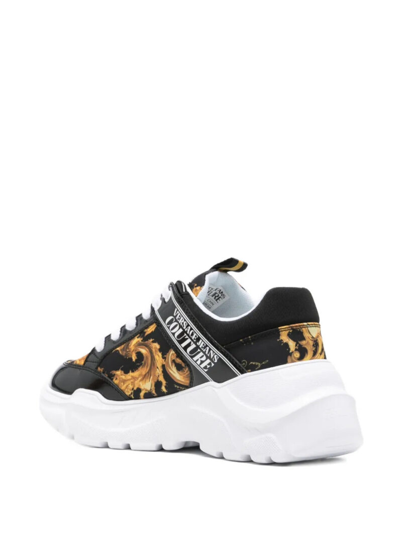 Versace Jeans Couture  baroque lace-up sneakers