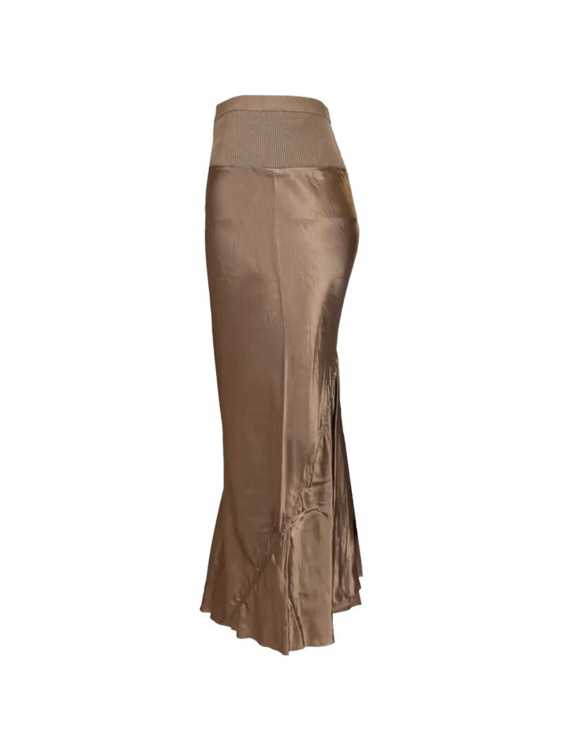 Rick Owens  ribbed waist bias skirt