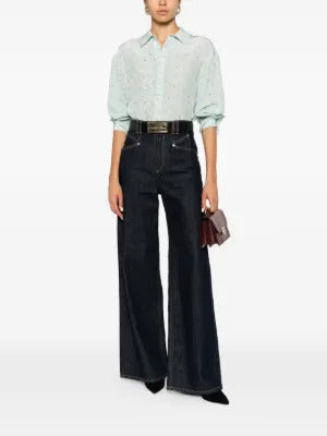 Victoria Beckham floral-print long-sleeve shirt