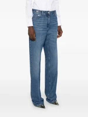 Versace  logo-plaque straight-leg jeans