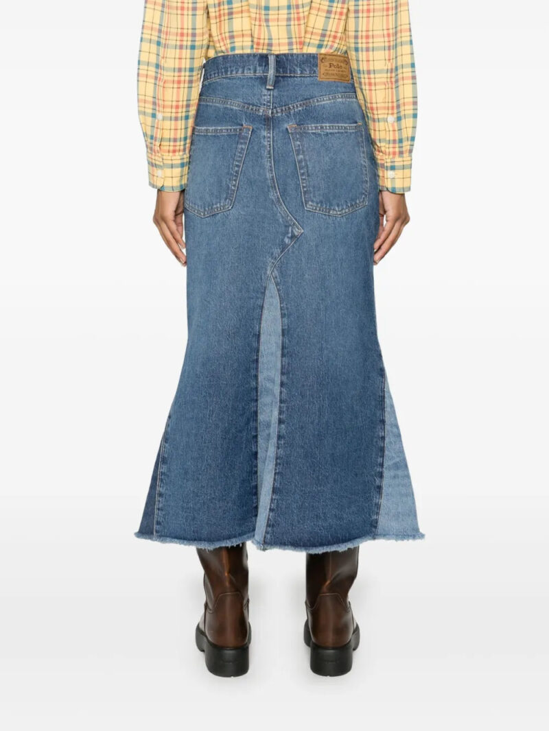 Polo Ralph Lauren patchwork denim maxi skirt