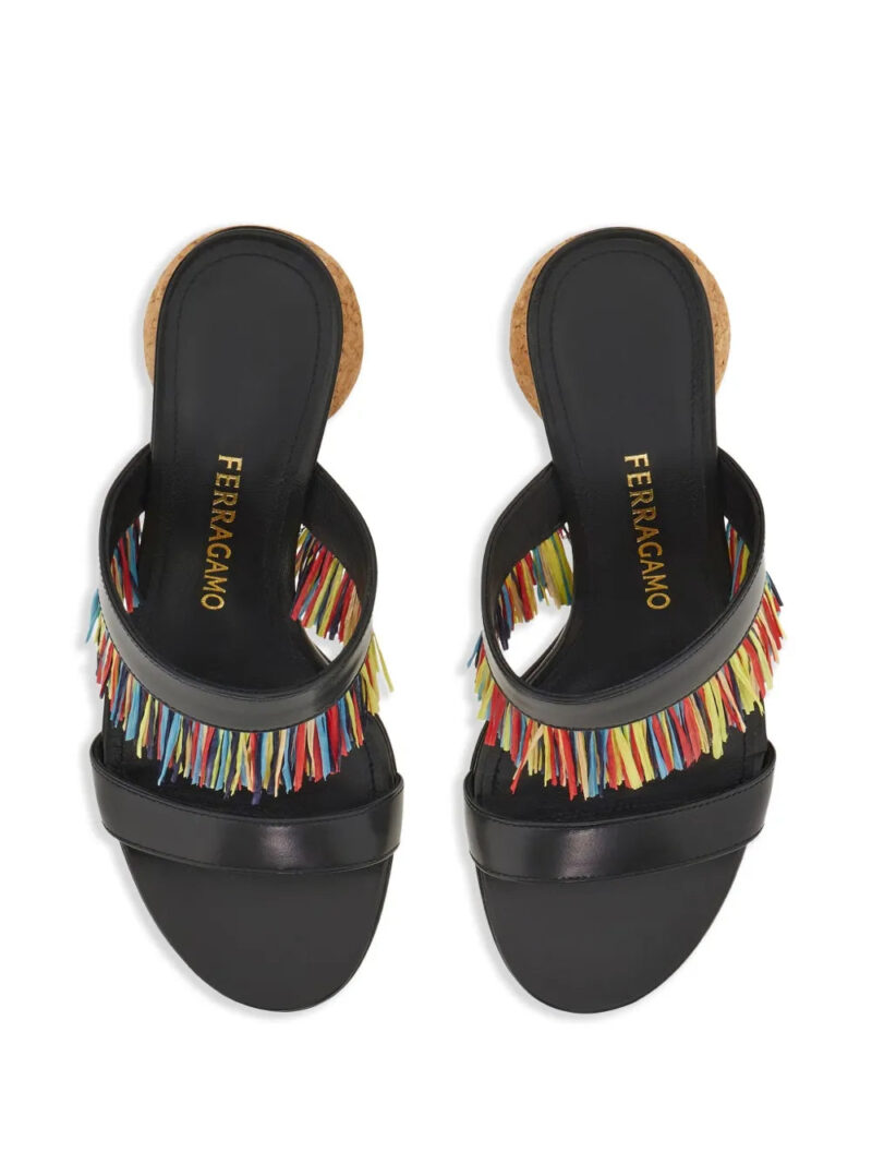 Ferragamo  75mm fringed sandals