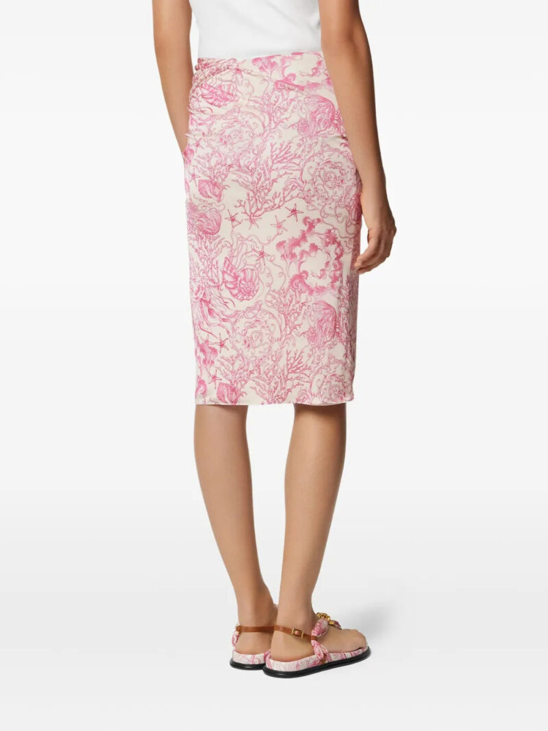 Versace Underwater Barocco draped midi skirt