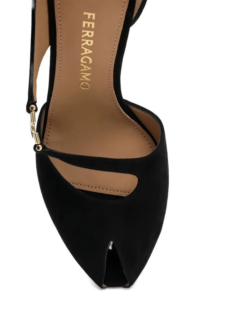 Ferragamo  95mm Molly ankle-wrap peep-toe pumps