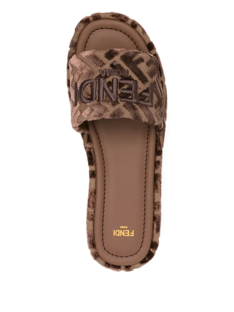 FENDI FF logo platform slides