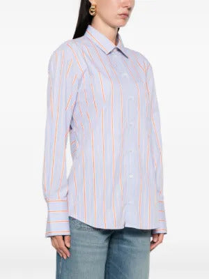 Victoria Beckham striped cotton long-sleeve shirt
