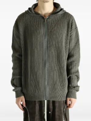 Rick Owens  ribbed zip-up hoodie