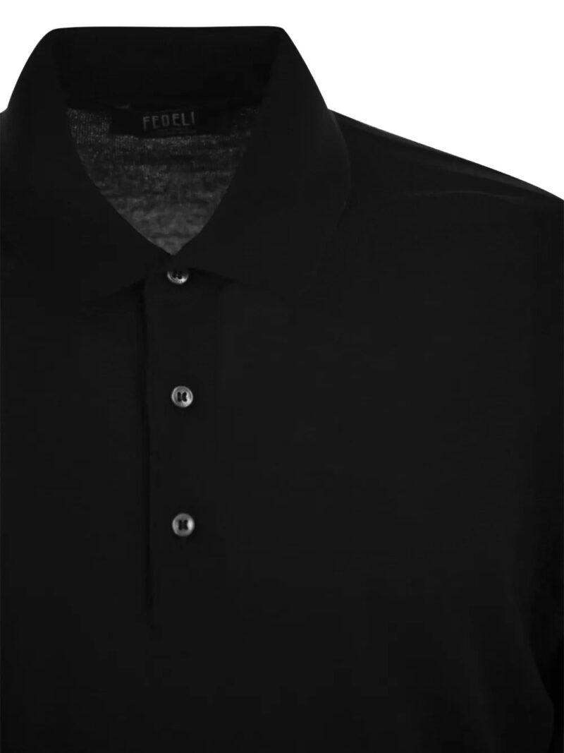 Fedeli  three-button long-sleeve polo shirt
