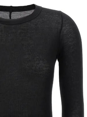 Rick Owens  ribbed raw-cut detail T-shirt
