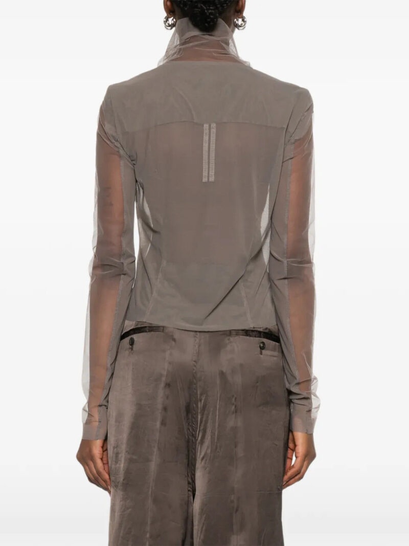 Rick Owens  tulle zip-up blouse