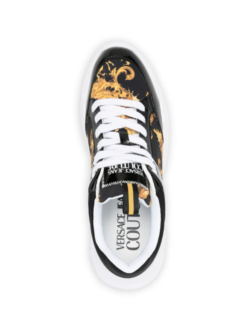 Versace Jeans Couture  baroque lace-up sneakers