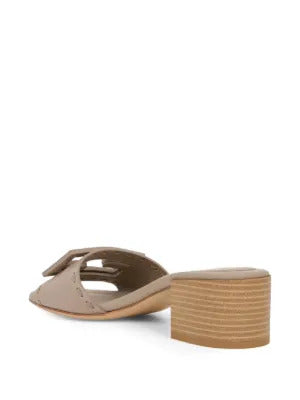 FENDI  Baguette whipstitch-trim heeled sandals