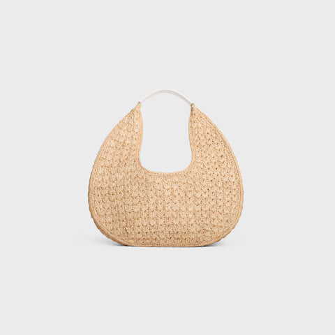 CELINE celine classic panier HOBO BAG IN Raffia and Calfskin