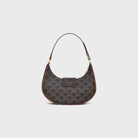 CELINE  MEDIUM AVA TRIOMPHE BAG IN Triomphe Canvas and calfskin