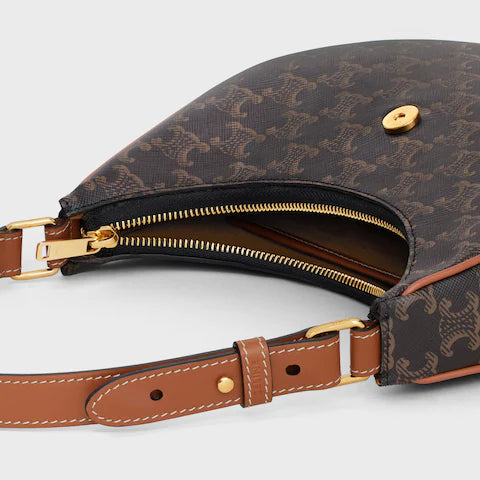 CELINE  MEDIUM AVA TRIOMPHE BAG IN Triomphe Canvas and calfskin