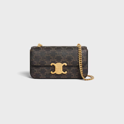 CELINE  CHAIN SHOULDER BAG CLAUDE in Triomphe canvas