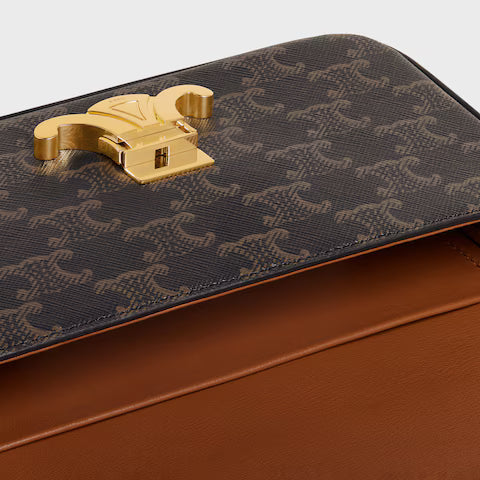 CELINE  CHAIN SHOULDER BAG CLAUDE in Triomphe canvas