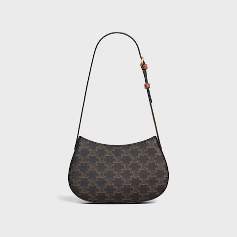 CELINE MEDIUM TILLY BAG IN Triomphe canvas and calfskin