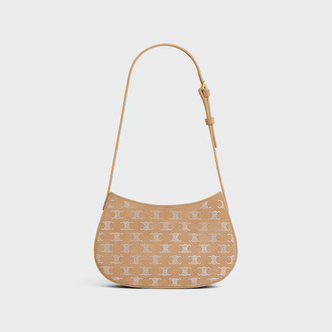 CELINE  MEDIUM TILLY BAG in SUEDE CALFSKIN WITH TRIOMPHE STRASS