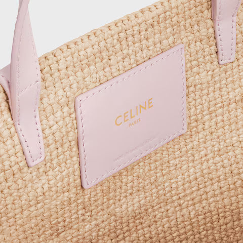 CELINE TEEN SUPPLE CELINE CLASSIC PANIER in Raffia and calfskin