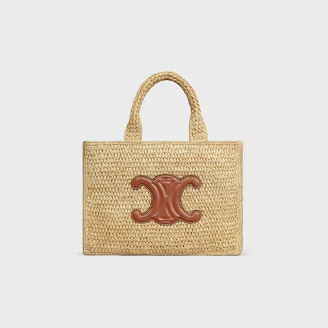 CELINE SMALL CABAS THAIS IN Raffia and calfskin