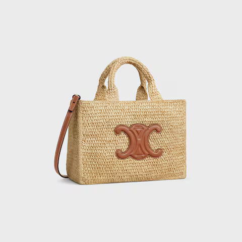 CELINE SMALL CABAS THAIS IN Raffia and calfskin