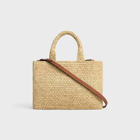 CELINE SMALL CABAS THAIS IN Raffia and calfskin