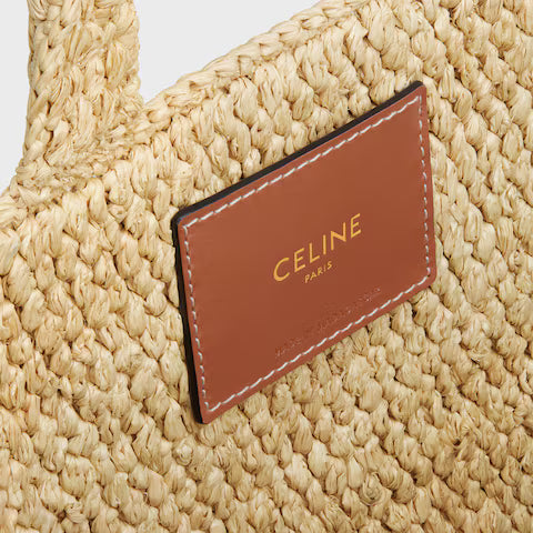 CELINE SMALL CABAS THAIS IN Raffia and calfskin