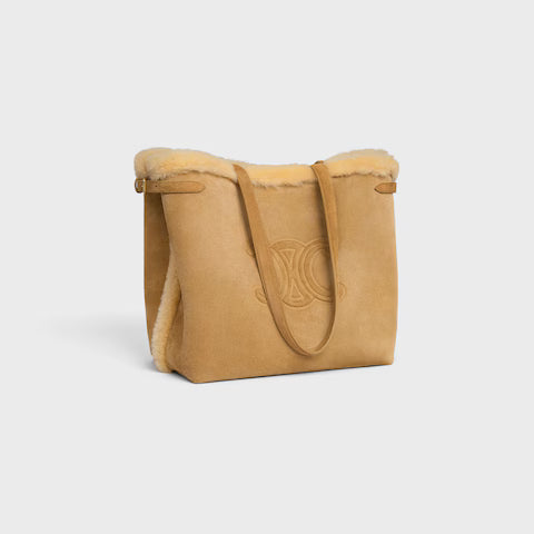 CELINE MEDIUM CABAS ANAÏS CUIR TRIOMPHE in SUEDE CALFSKIN AND SHEARLING