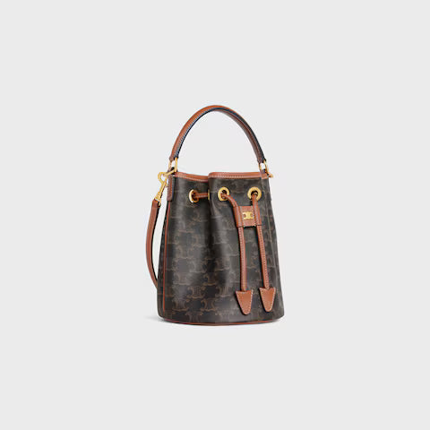 CELINE TEEN CLARA BAG IN Triomphe Canvas and calfskin