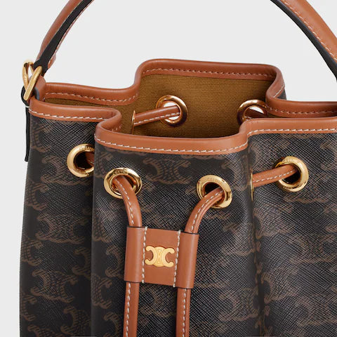 CELINE TEEN CLARA BAG IN Triomphe Canvas and calfskin