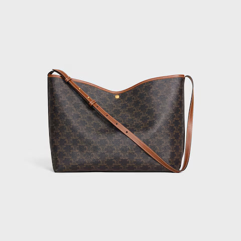 CELINE SOFT SHOPPER BAG IN Triomphe Canvas and Calfskin